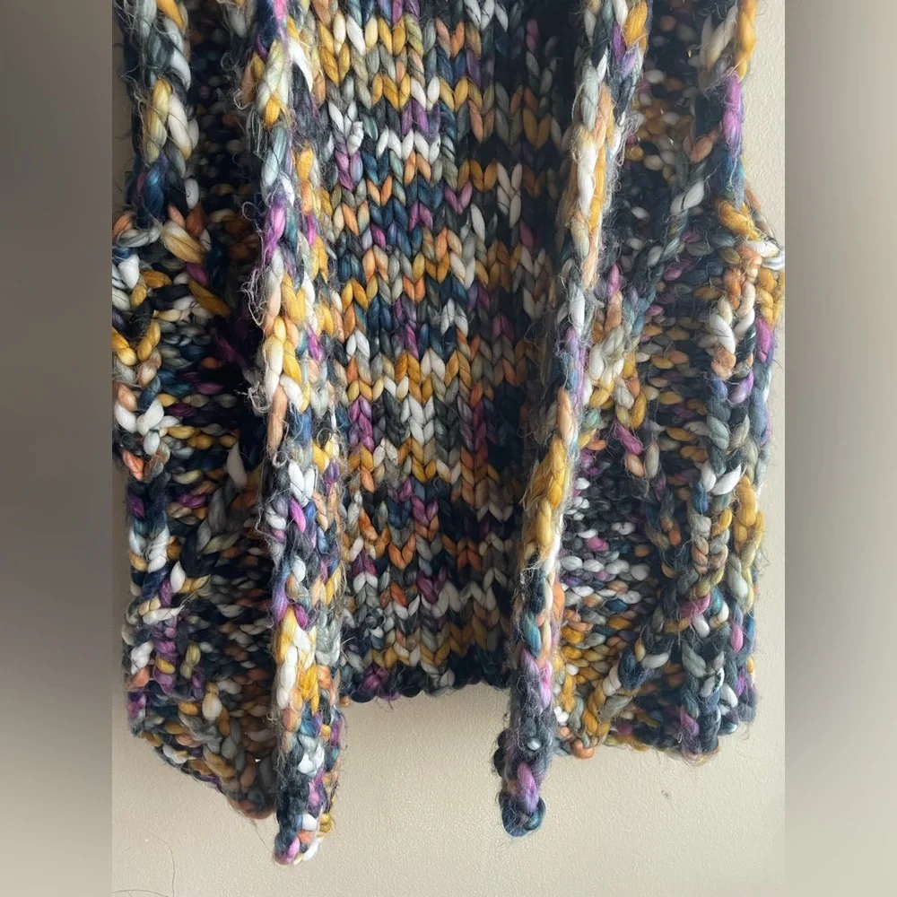 Free People Twilight Chunky Multi Colored Knit Heavyweight Vest Size XL - Picture 3 of 15